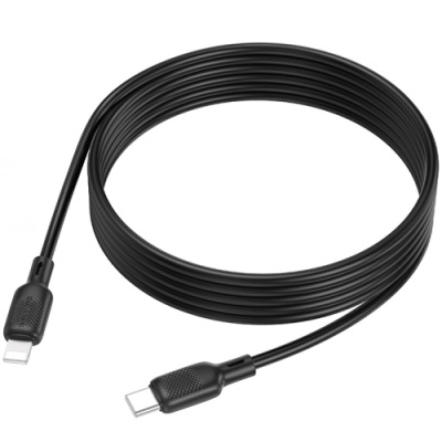 кабель borofone bx113 silicone type-c - lightning pd27w/2m (чорний) 