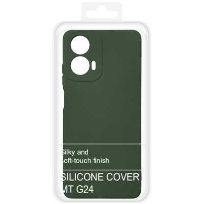 Купить силіконовий чохол soft silicone case для motorola g04/g04s/g24/e14 (темно-зелений) онлайн