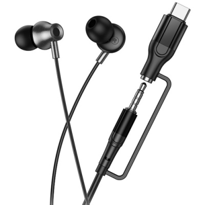 навушники hoco m119a mia 2in1 3.5/type-c (чорний) 