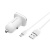 Автомобільний Зарядний Пристрій Borofone BZ12 2USB/2.4A + (USB - MicroUSB) (Білий)