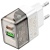 мережевий зарядний пристрій borofone ba80a 1usb/18w/qc3.0 + 1type-c/20w/pd (прозоро-чорний) 