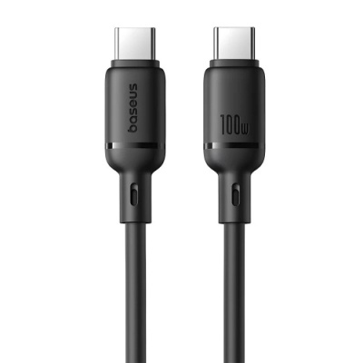 кабель baseus silky series fast charging type-c - type-c 100w/1m (p10377704113-00) (black) 