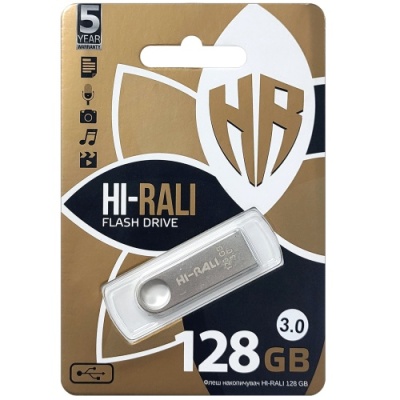 usb флеш-накопичувач hi-rali 128gb 3.0 (сталевий) 