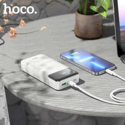 додаткова батарея power bank hoco j102a cool pd20w + qc3.0 20000 mah (білий) 