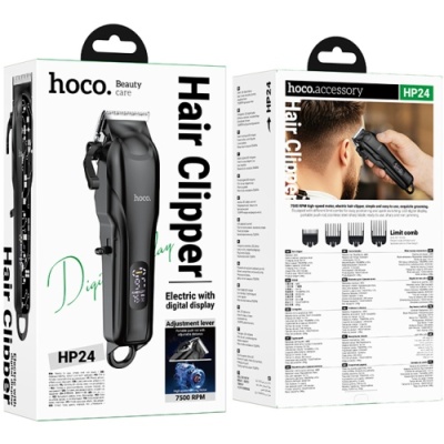 машинка для стрижки волосся hoco hp24 (чорний) 