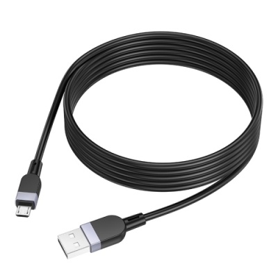 кабель hoco x109 silicone usb - microusb 2.4a/2m (чорний) 