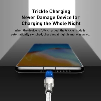 кабель baseus cafule metal usb - type-c 66w/2m (cakf000202) (white) 