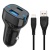 Автомобільний Зарядний Пристрій SkyDolphin SZ19L 1USB/20W/QC3.0 + 1Type-C/20W/PD + (USB - Lightning) (Чорний)