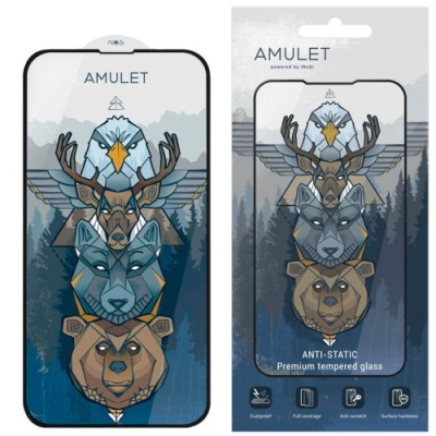 захисне скло amulet full glue hd antistatic для apple iphone 13/13 pro/14/16e/17e (чорний) 