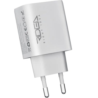 мережевий зарядний пристрій ridea rw-20125 rapid pro 1usb-c qc/pd 20w+type-c to lightning (бiлий) 