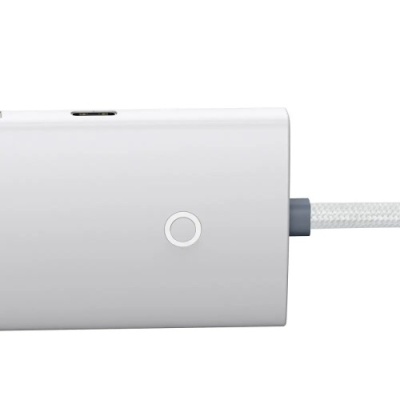 usb hub baseus lite series 4-port (usb-a to usb 3.0*4) (wkqx030002) 25cm white 