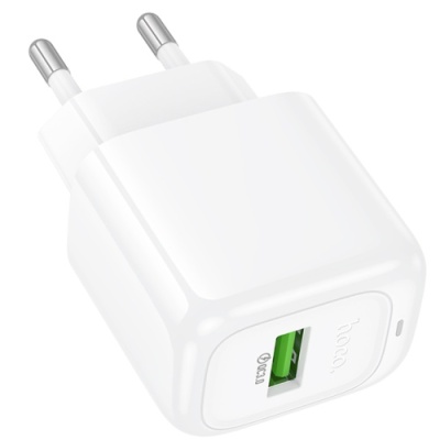 мережевий зарядний пристрій hoco cs52a 1usb/18w/qc3.0 (білий) 