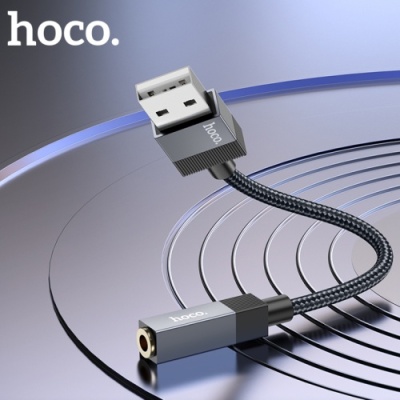 перехідник hoco upa32d usb - jack 3.5 (чорний) 