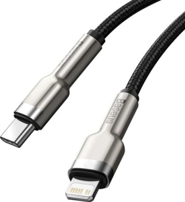 кабель baseus cafule metal (pd) type-c - lightning 20w/1m (catljk-a01) (black) 