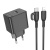 мережевий зарядний пристрій borofone bas15a erudite 1type-c/30w/pd + (type-c - lightning) (чорний) 