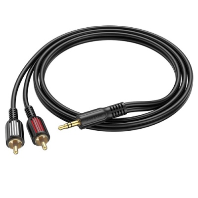 кабель aux borofone bl11 3.5mm to 2*rca 1,5m (чорний) 