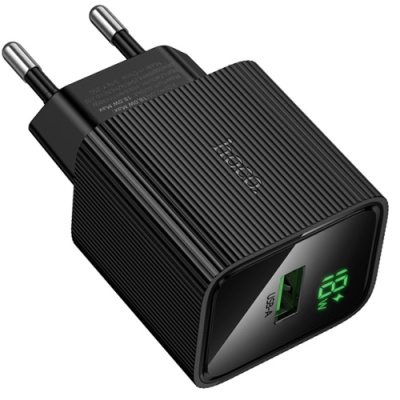 мережевий зарядний пристрій hoco cs81a 1usb/18w/qc3.0 (чорний) 