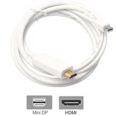 мультимедійний кабель mini dp to hdmi 1.8m white 