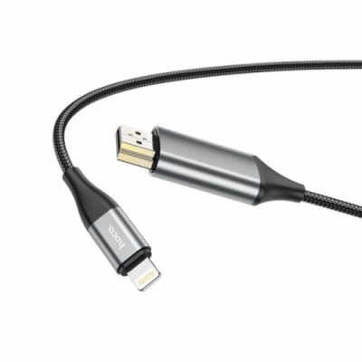 кабель hdmi hoco ua15 lightning - hdmi 2m (сірий) 