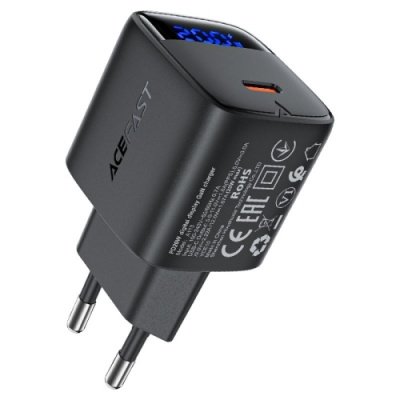 мережевий зарядний пристрій acefast a113 pd20w (1type-c) (чорний) 