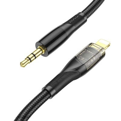 перехідник hoco upa25 lightning - jack 3.5 plug (1m) (чорний) 