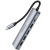 usb hub borofone dh16 6-в-1 type-c to hdmi+pd+usb3.0+usb2.0*2+rj45(l=0.15m) (сірий) 