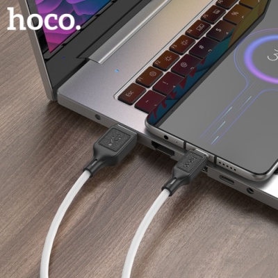 кабель hoco x90 cool silicone usb - microusb 2.4a/1m (білий) 