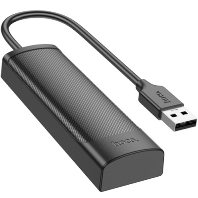usb hub hoco hb41 easy 4-in-1 converter (usb to usb2.0*4) 0,2m. black 
