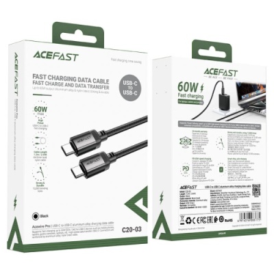 кабель acefast c20-03 type-c - type-c (1.2м) (чорний) 