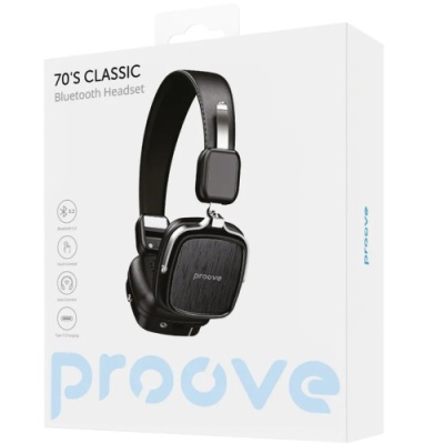 бездротові навушники накладні proove 70's classic (black) 