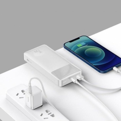 додаткова батарея power bank baseus bipow digital display 15w 20000mah white (ppdml-j02) 
