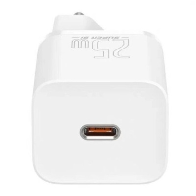 мережевий зарядний пристрій baseus super si (ccsp020102) 1type-c/25w/pd (білий) 