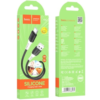 кабель hoco x82 silicone usb - type-c 3a/1m (чорний) 