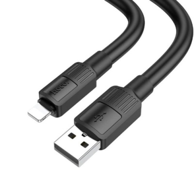кабель hoco x84 solid usb - lightning 2.4a/1m (чорний) 