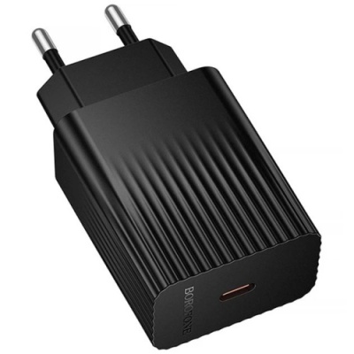 мережевий зарядний пристрій borofone bas75a 1type-c/30w/pd (чорний) 