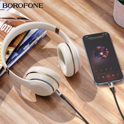 кабель aux borofone bl19 3.5mm(male) - lightning(male) 1m (чорний) 