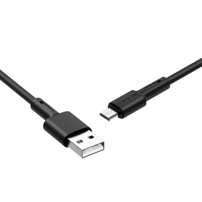 кабель borofone bx31 silicone usb - microusb 2.4a/1m (чорний) 