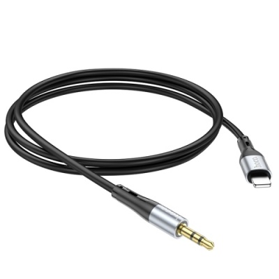 кабель aux hoco upa22 3.5mm(male) - lightning(male) 1m (чорний) 