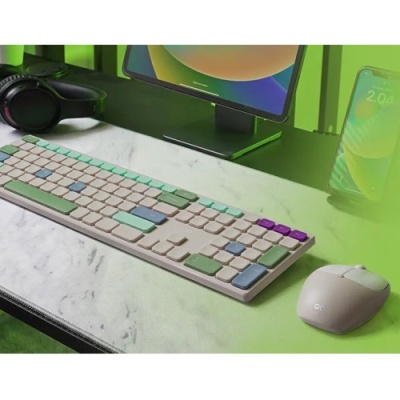 клавіатура безпровідна + миша fantech go wk895 silent click (бежевий) 