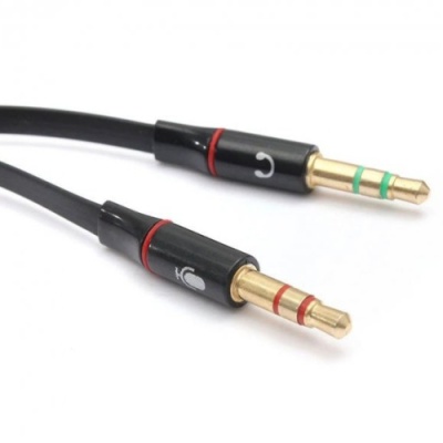 розгалужувач аудіо виходу 3,5mm famale for pc (чорний) 