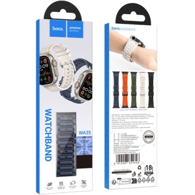 ремінець hoco wa35 для apple watch 1-11 (38/40/41mm) (grayish blue) 