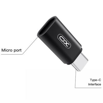 перехідник xo nb131 microusb - type-c (чорний) 