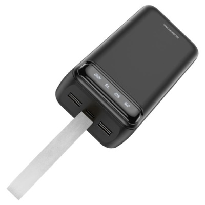 додаткова батарея power bank borofone bj14b 30000 mah + led lamp (чорний) 