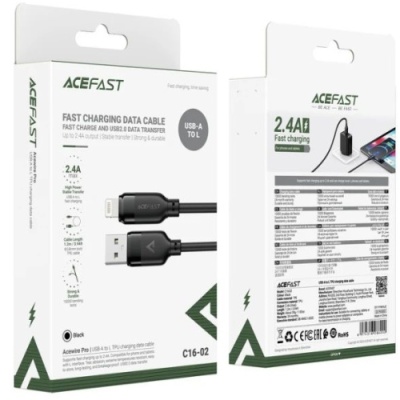 кабель acefast c16-02 usb - lightning (1.2м) (чорний) 