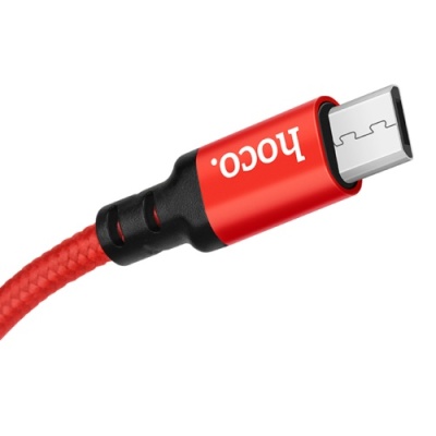 кабель hoco x14 times speed usb - microusb 2.4a/1m (червоно-чорний) 