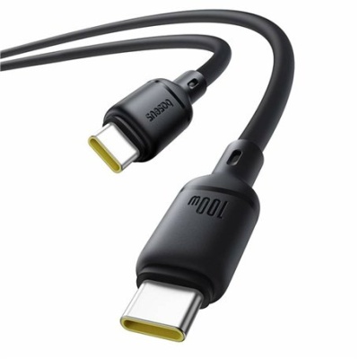 кабель baseus silky series fast charging type-c - type-c 100w/2m (p10377704113-01) (black) 
