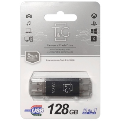 usb флеш-накопичувач tg 128gb usb/type-c 009 (чорний) 