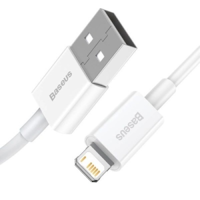 кабель baseus superior series fast charging data usb - lightning 2.4a/0.25m (calys-02) (white) 
