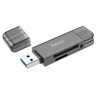 картрідер hoco hb39 type-c (сірий) 