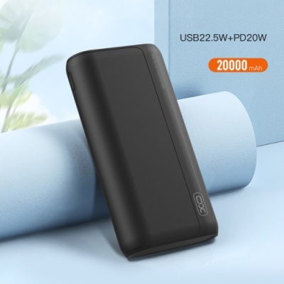 додаткова батарея power bank xo pr127 pd20w+qc22.5w 20000 mah (чорний) 